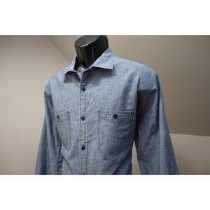 Express Button Up Dress Shirt Chambray Denim Wash Long Sleeve Mens Sz XL